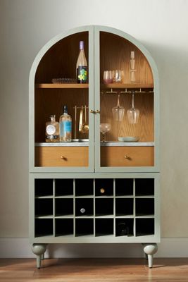 The Fern Marble Top Bar Cabinet