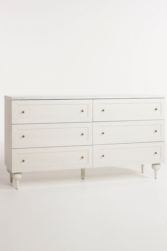 The Fern Marble Top Six-Drawer Dresser