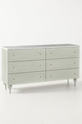 The Fern Marble Top Six-Drawer Dresser