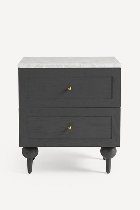 Fern Marble Top Two-Drawer Nightstand