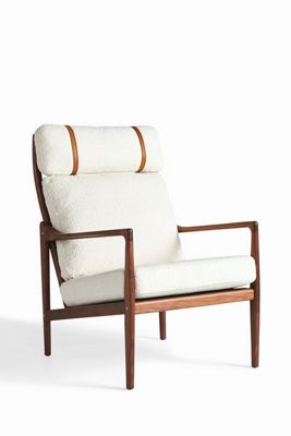 Bouclé Headrest Lounge Chair