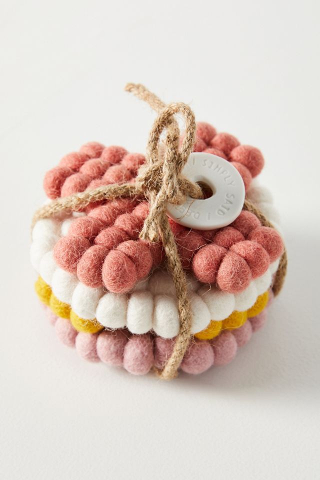 Heartfelt by Anthropologie Felted Wool Coasters, Set of 4 #1