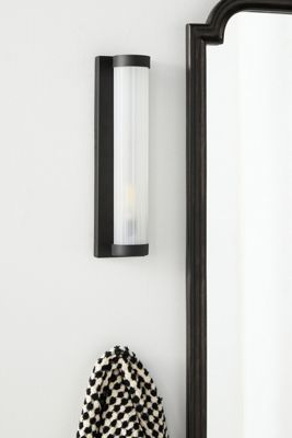 Elise Glass Metal Ribbed Sconce Wall Light