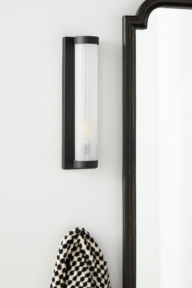 Elise Glass Metal Ribbed Sconce Wall Light #1