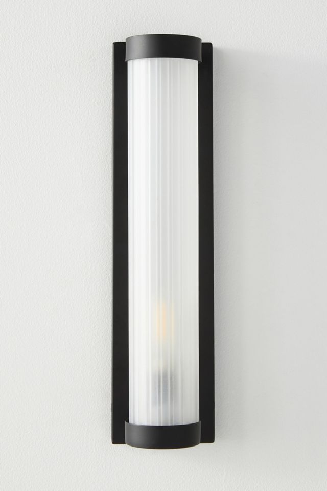 Elise Glass Metal Ribbed Sconce Wall Light #3