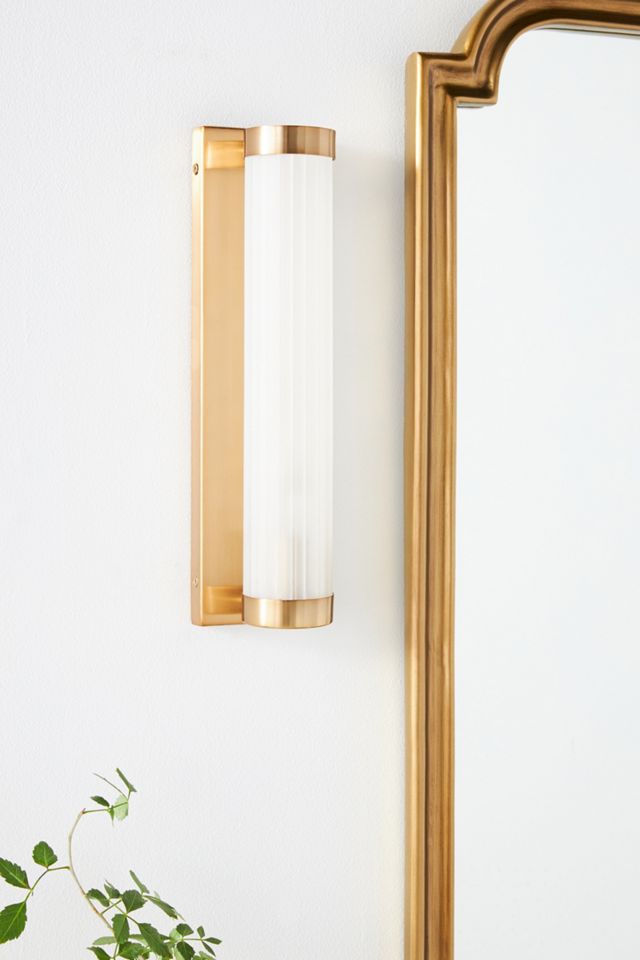 Elise Glass Metal Ribbed Sconce Wall Light #1