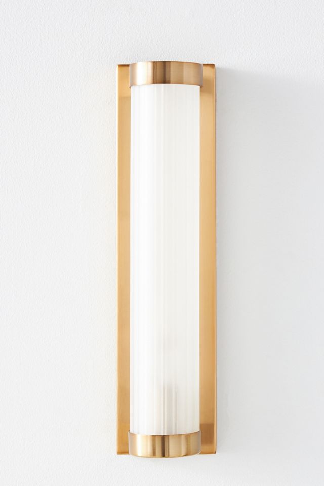 Elise Glass Metal Ribbed Sconce Wall Light #3
