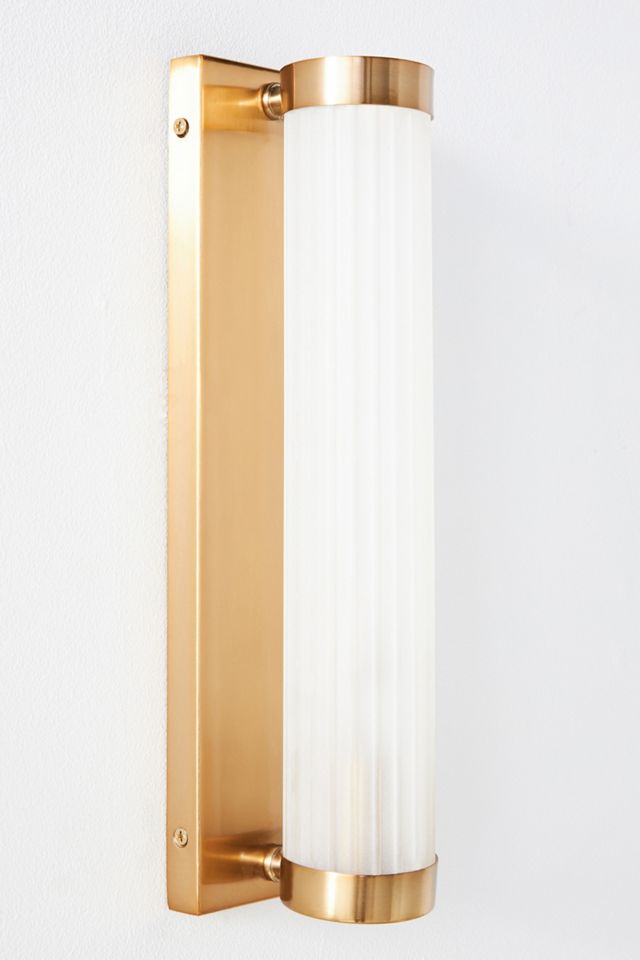 Elise Glass Metal Ribbed Sconce Wall Light #4