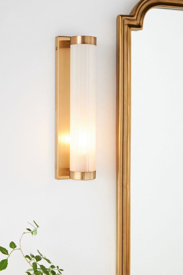 Elise Glass Metal Ribbed Sconce Wall Light #2