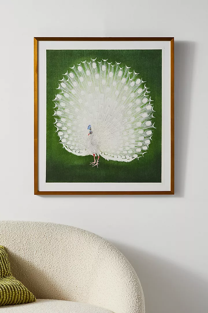 undefined | White Peacock Wall Art