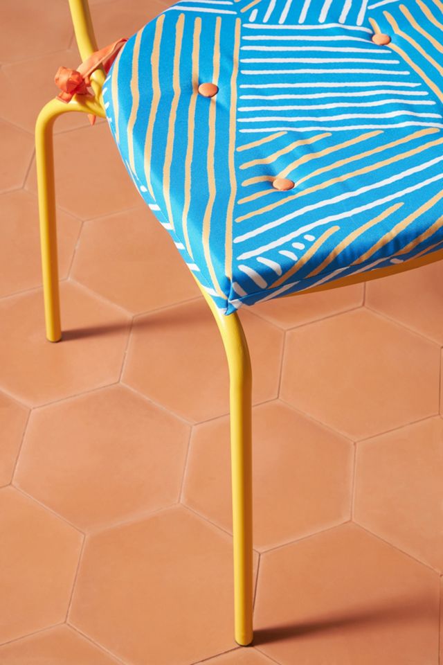 Azur Striped Indoor/Outdoor Seat Cushion #1