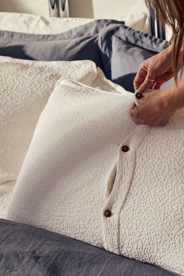 Coyuchi Cascade Organic Matelasse Euro Sham #2