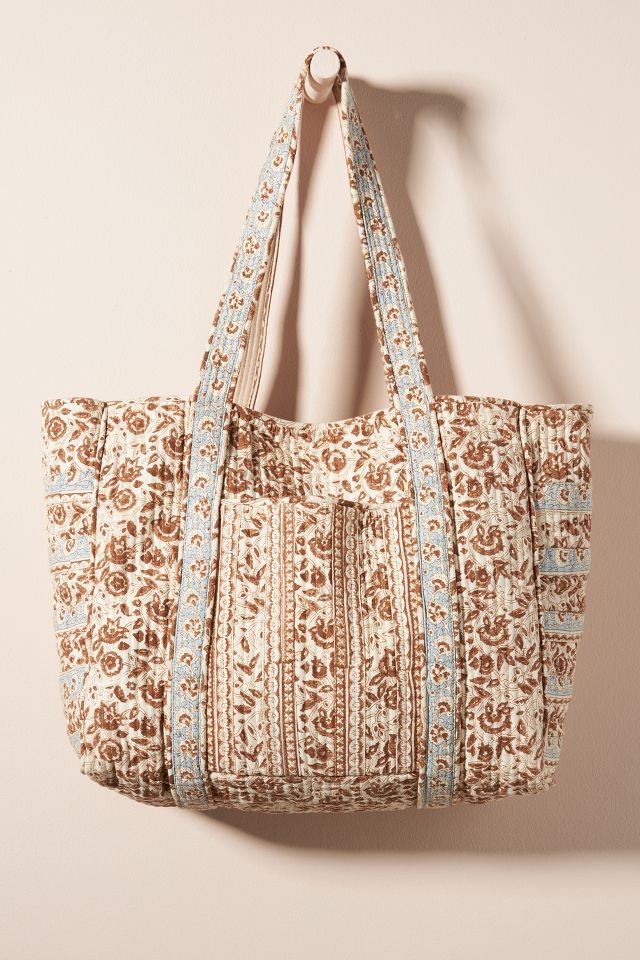 Quilted store beach bag