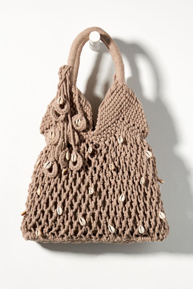 NWT Anthropologie Cleobella Buenos sold Macrame Knit Bamboo Handles Crossbody Bag