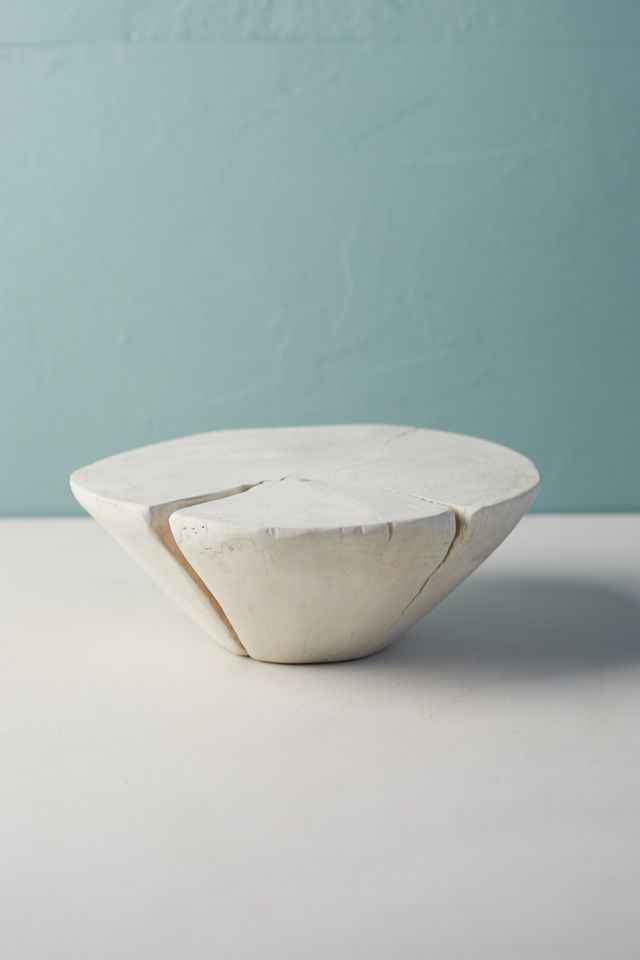 Conical Wood Serving Stand, White #1