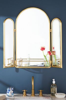 Quinn Triptych Shelved Mirror