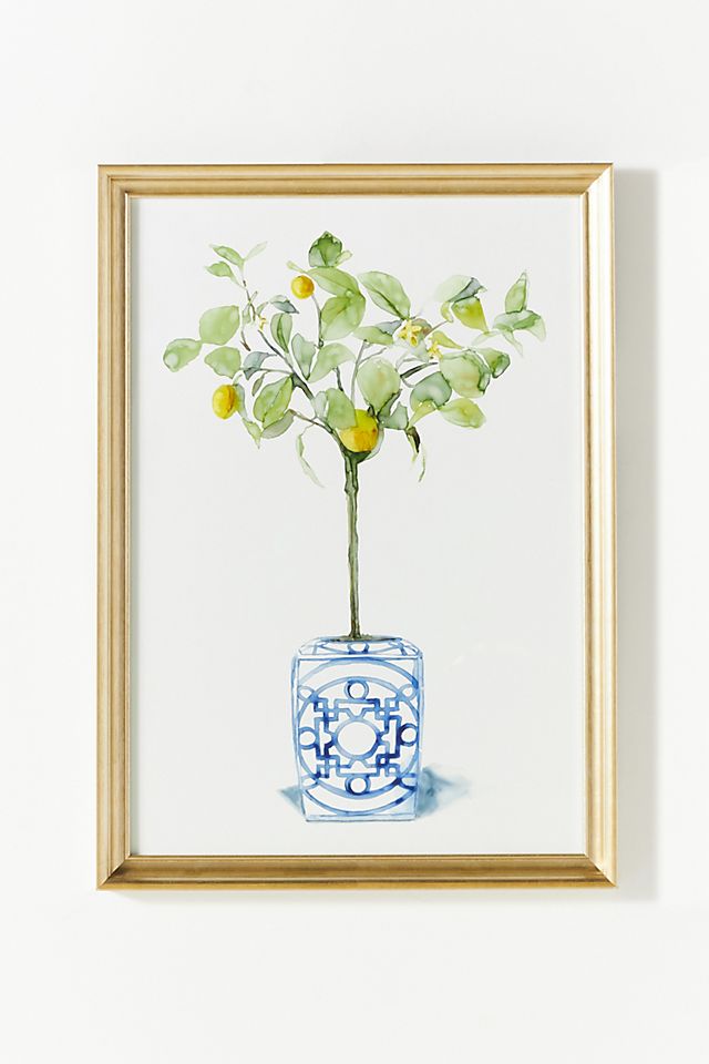Watercolor House Plant Wall Art | Anthropologie