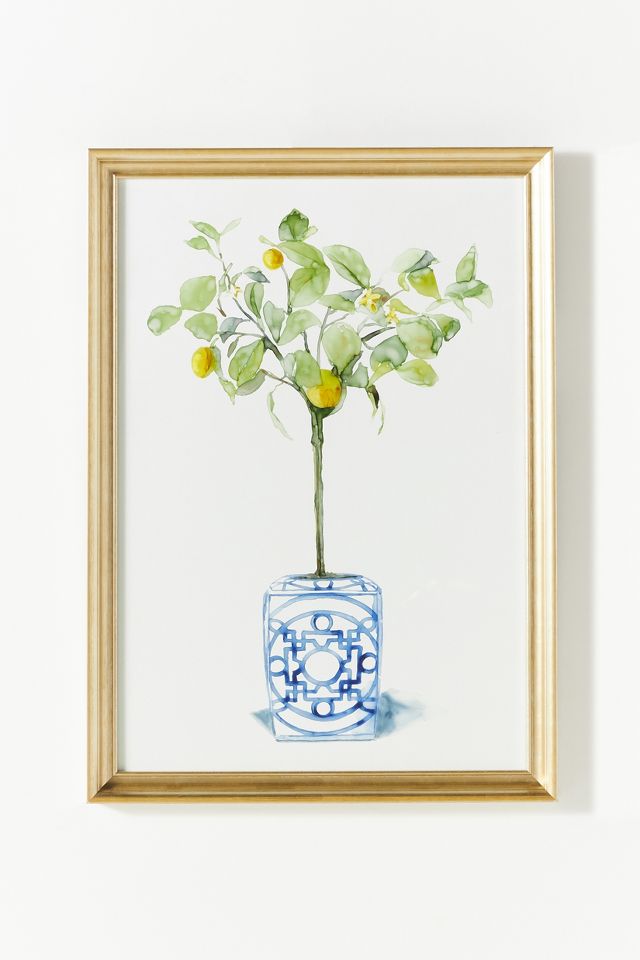 Watercolor House Plant Wall Art | Anthropologie