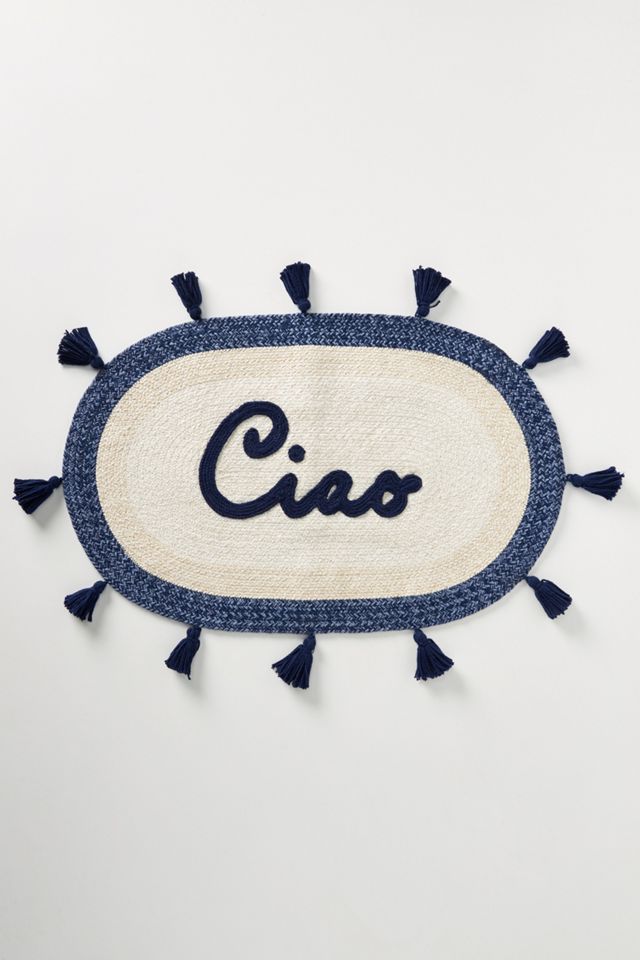 Embroidered Ciao Bath Mat