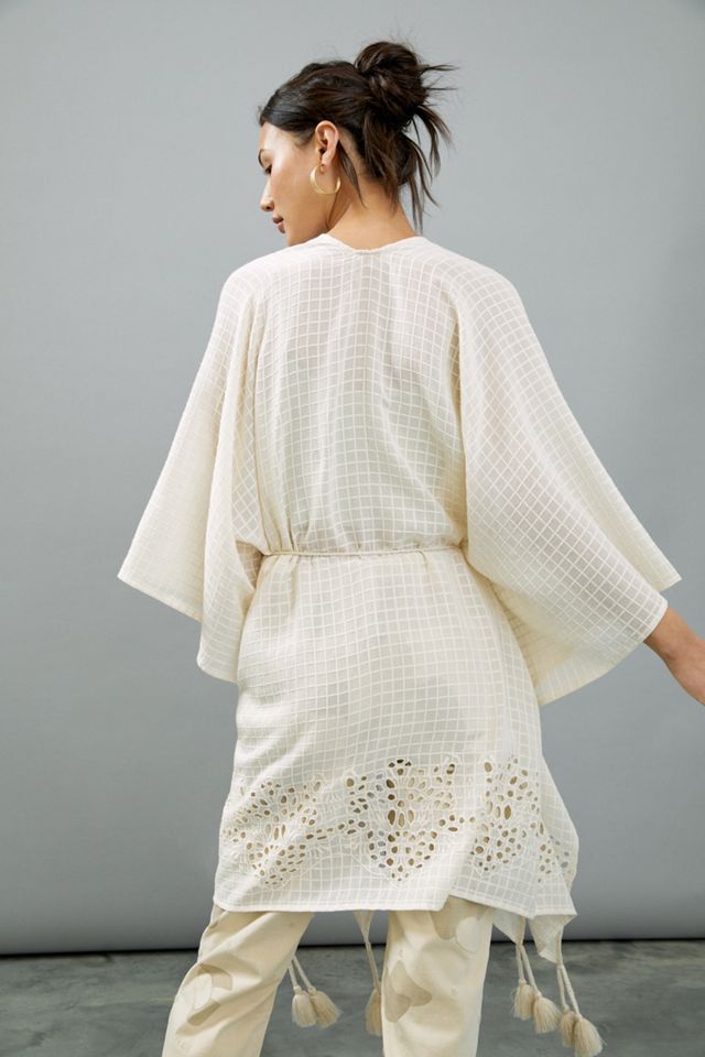 Tasseled Eyelet Kimono #2