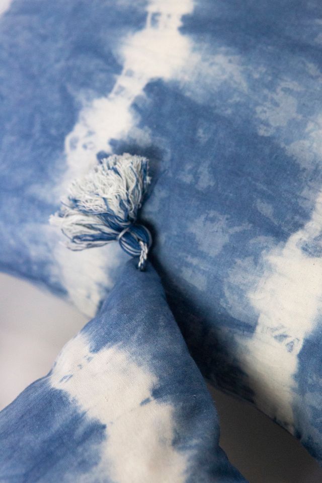 Archive New York Indigo Shibori Tassel Pillow #1