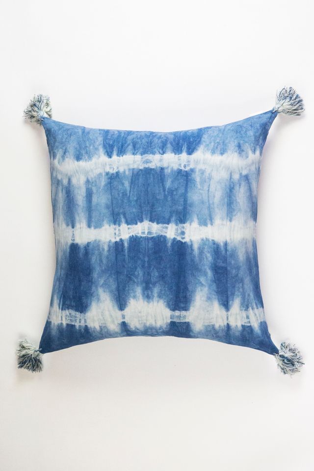 Archive New York Indigo Shibori Tassel Pillow #2