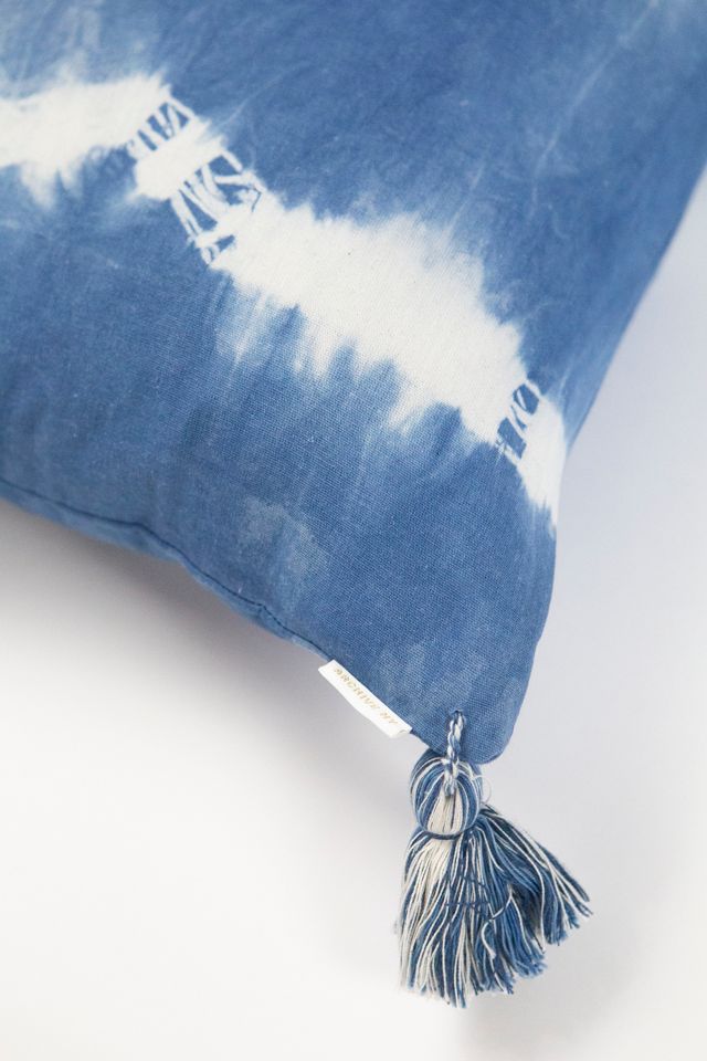 Archive New York Indigo Shibori Tassel Pillow #4