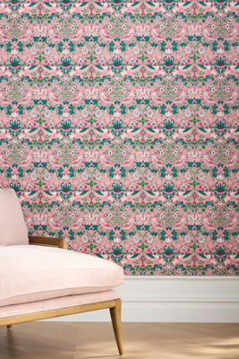 Morris & Co. Strawberry Thief Wallpaper In Multi