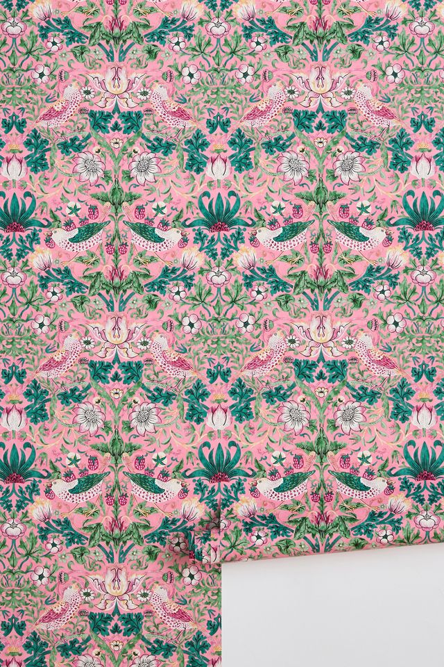 Morris & Co. Strawberry Thief Birds Wallpaper #2