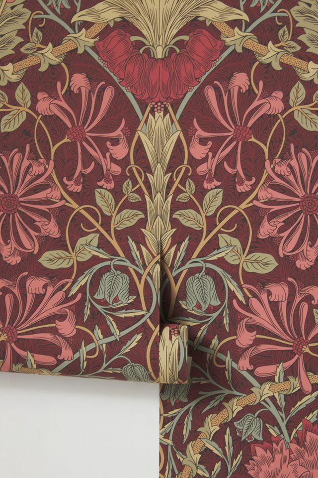 Morris & Co. Honeysuckle & Tulip Floral Wallpaper #1
