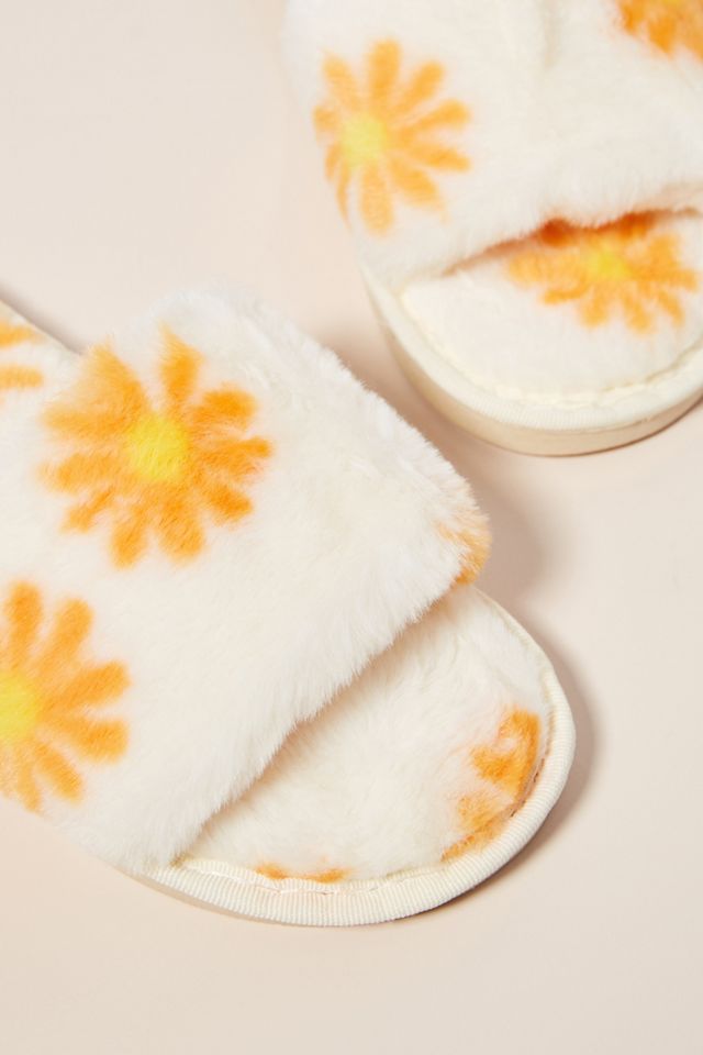 Retro Blossom Lala Faux Fur Slippers #2