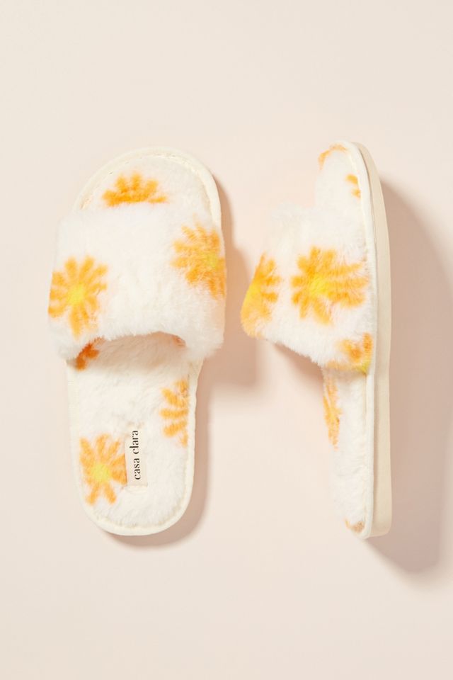 Retro Blossom Lala Faux Fur Slippers