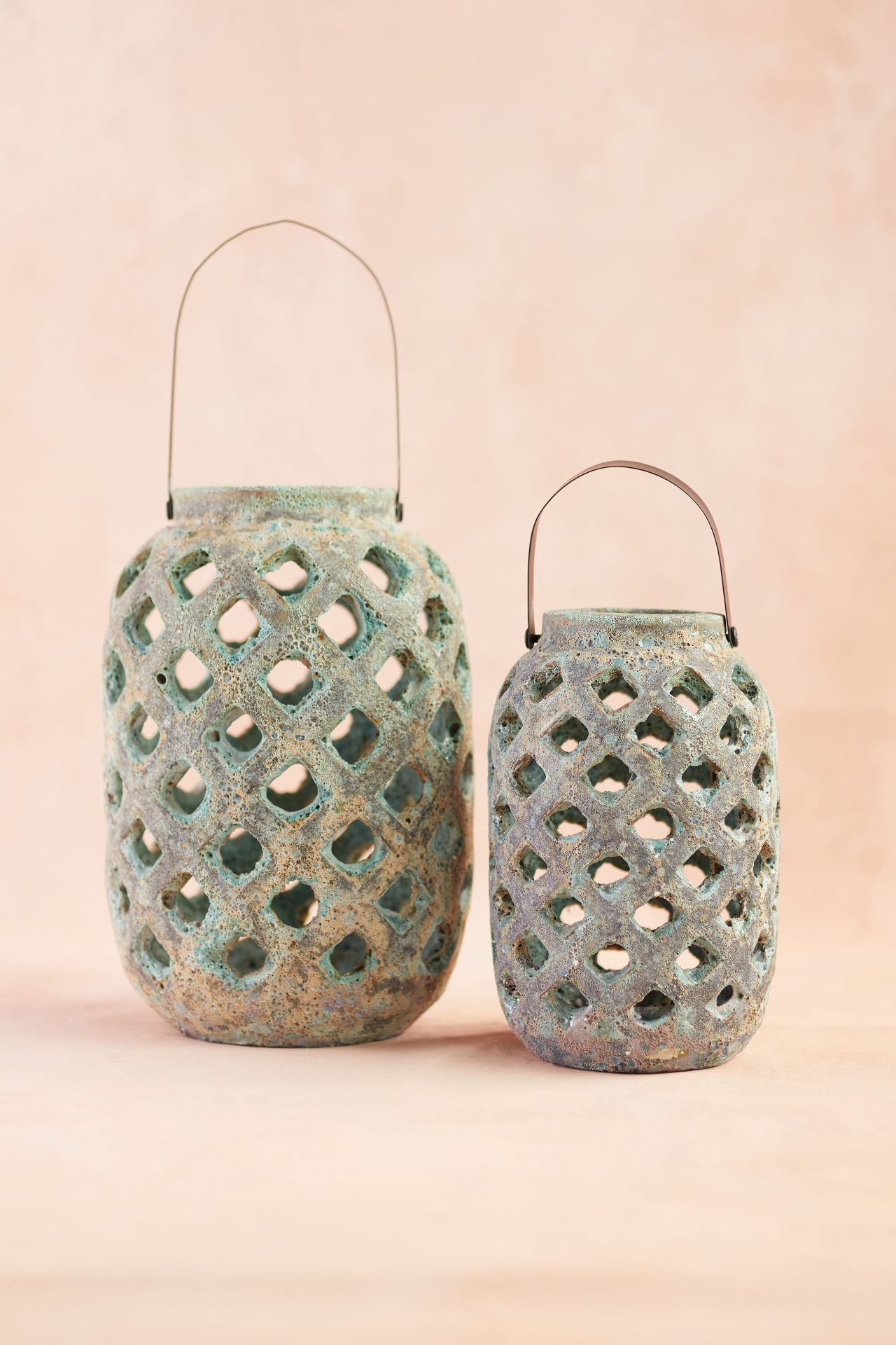 Blue Diamond Concrete Lantern