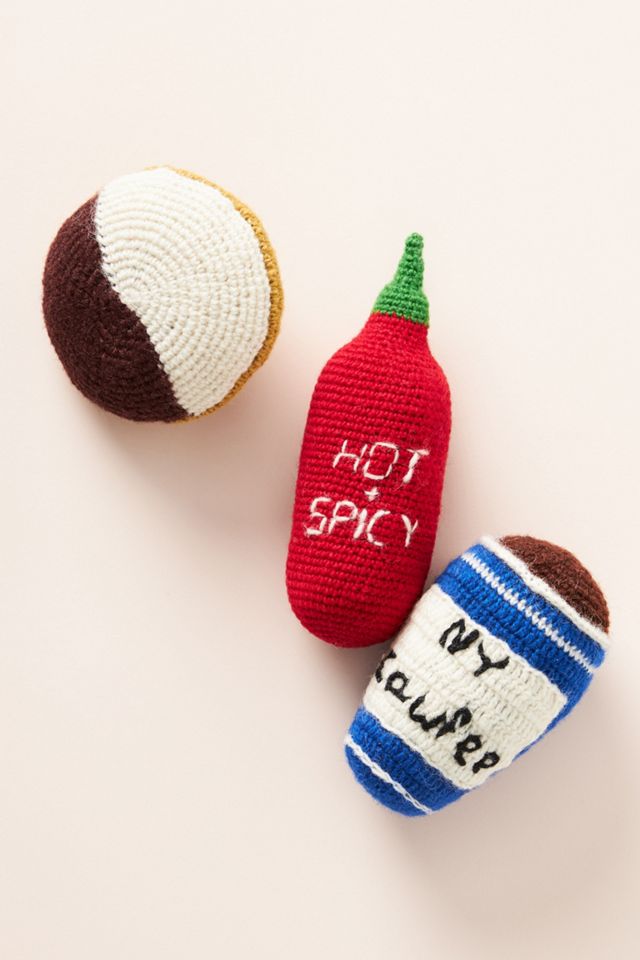 Black & White Cookie Knit Dog Toy #2