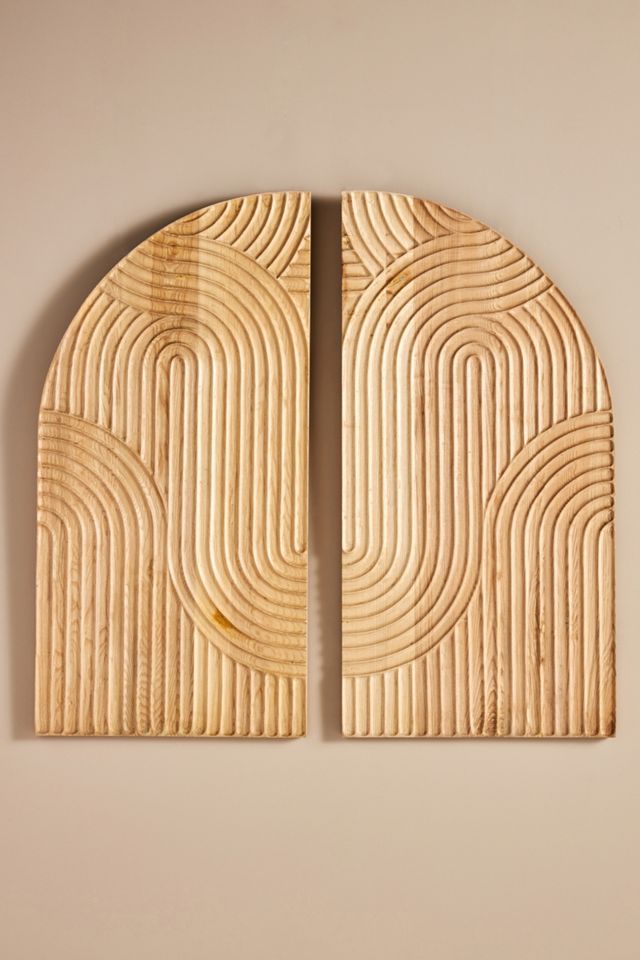 Concentric Oak Diptych Wall Art #1