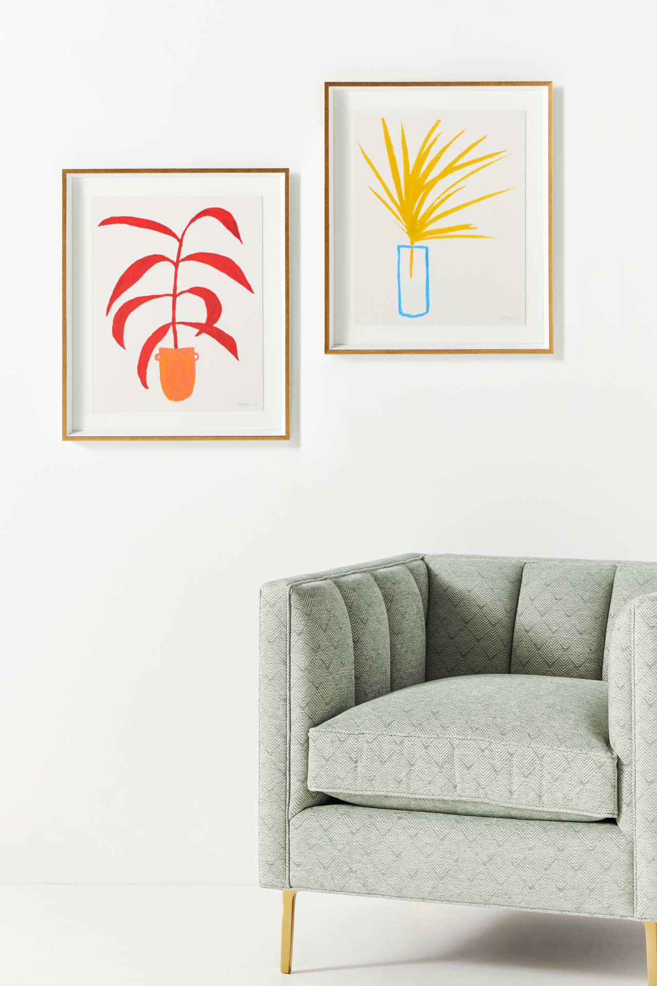 Red Palm In Orange Pot Wall Art