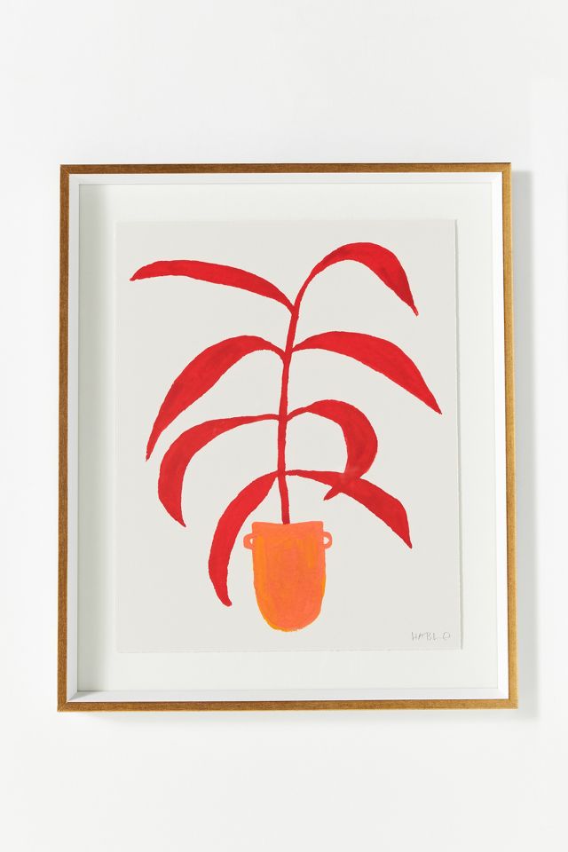 Red Palm In Orange Pot Wall Art | Anthropologie