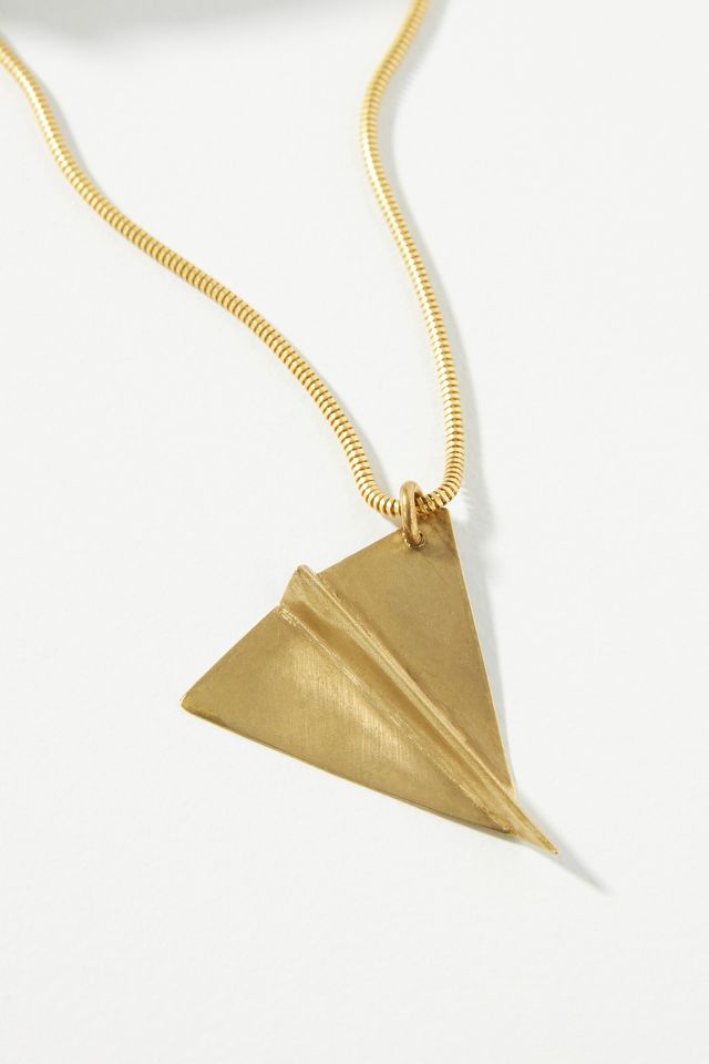 Gold Plated Paper Plane Necklace