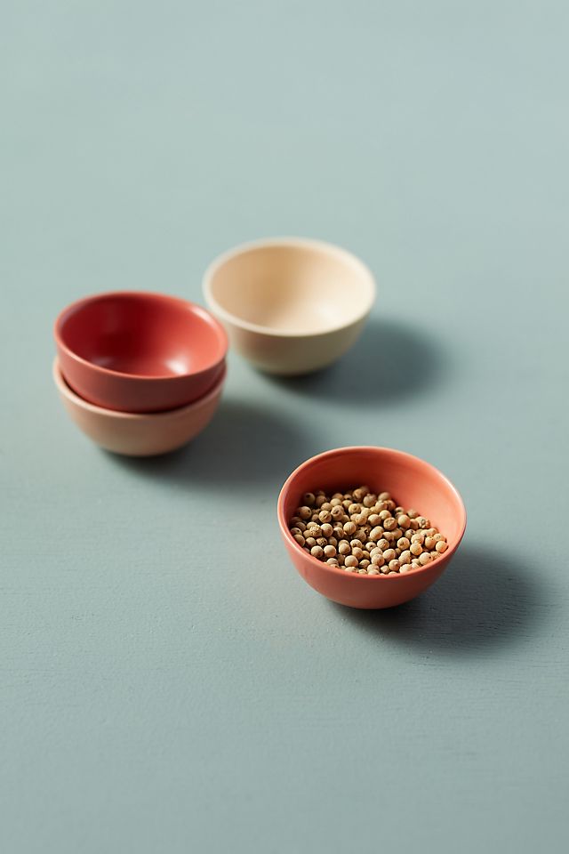 Ceramic Pinch Bowls, Pink Set of 4