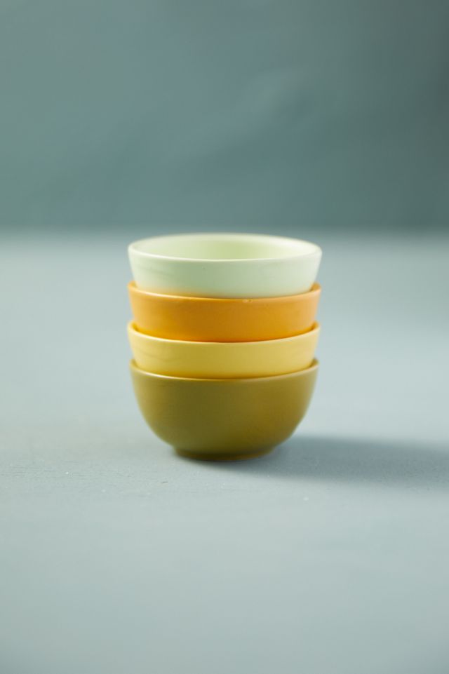 Ceramic Pinch Bowls, Green Set of 4 #1