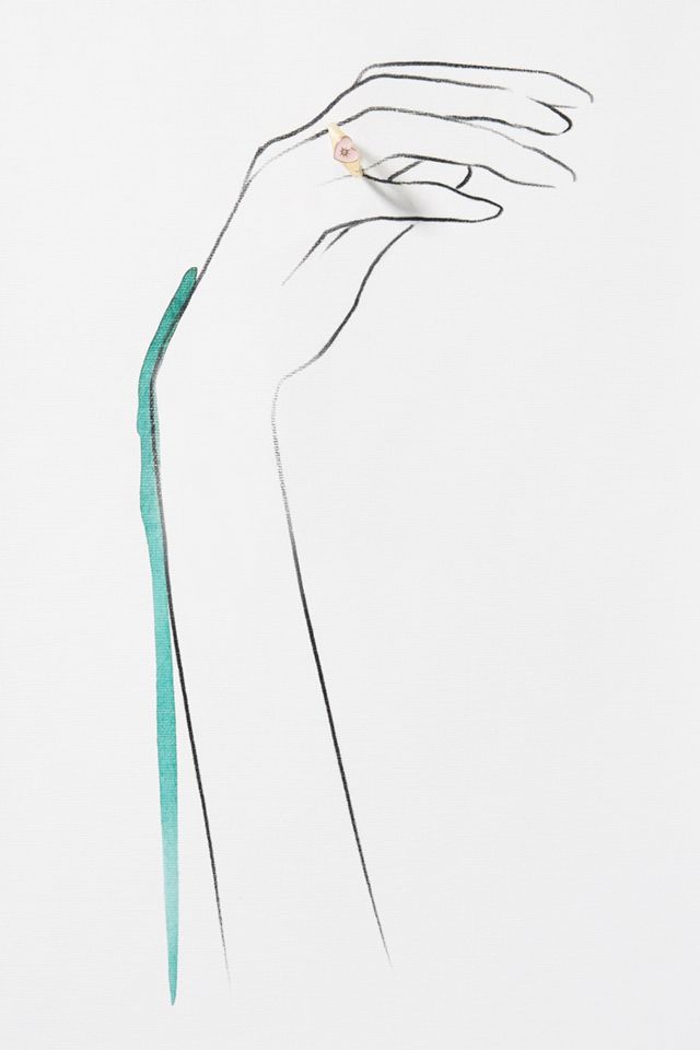 Sweetheart Enamel Signet Ring #2