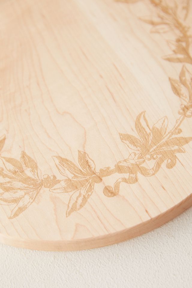 Etched Maple Cutting Board, Olive Branch #1