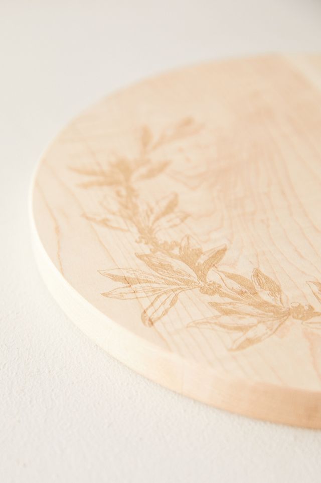 Etched Maple Cutting Board, Olive Branch #2
