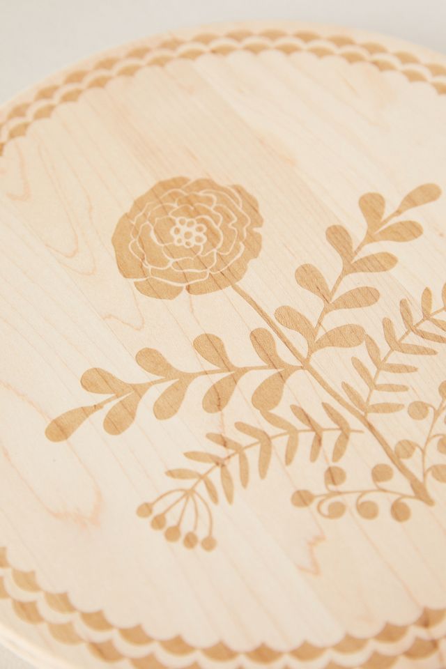 Etched Maple Cutting Board, Floral #1