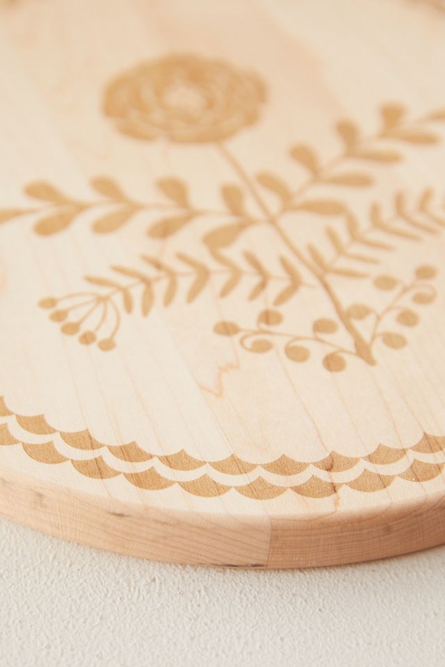 Etched Maple Cutting Board, Floral #2