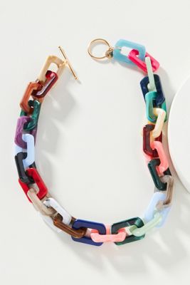 Maison Irem Squared Resin Chain Necklace