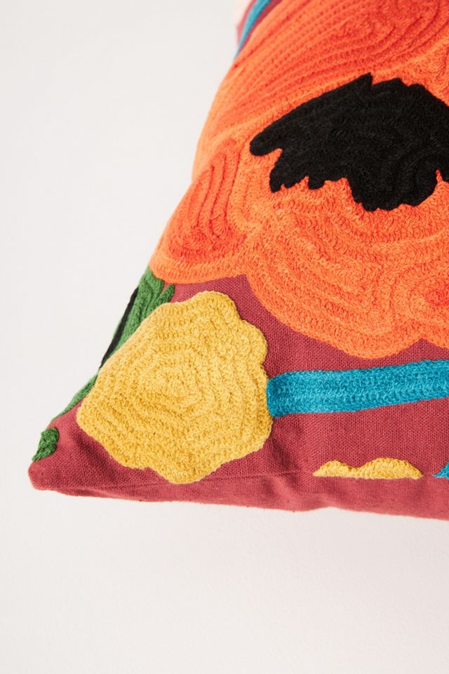 Rifle Paper Co. x Loloi Vintage Blossoms Embroidered Pillow Anthropologie