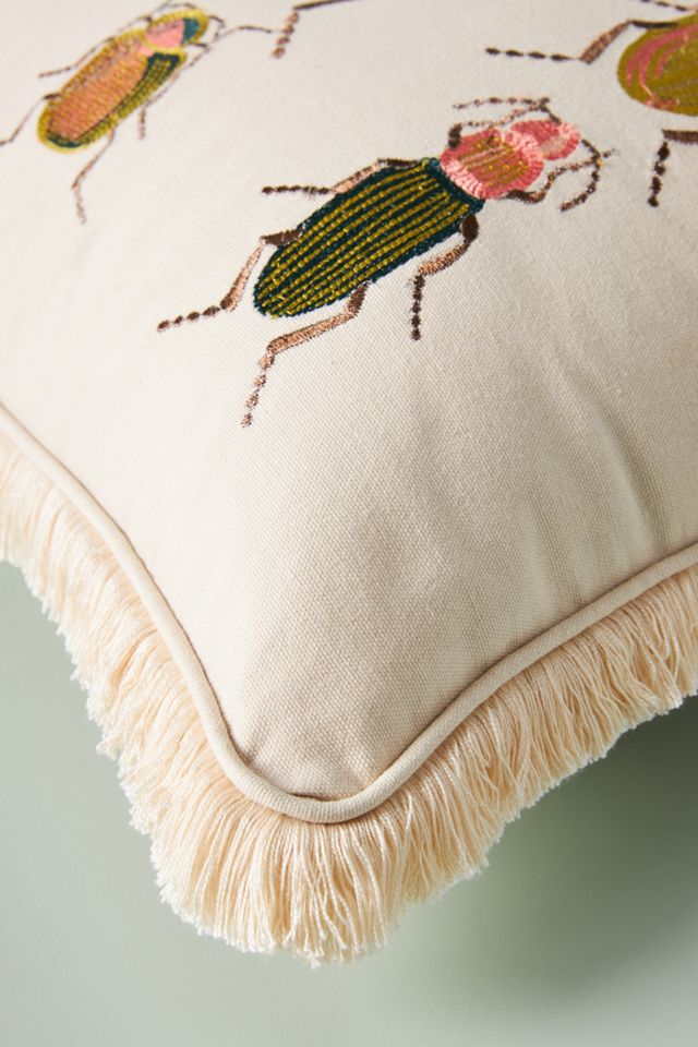 Rifle Paper Co. x Loloi Beetles and Bugs Embroidered Pillow #2