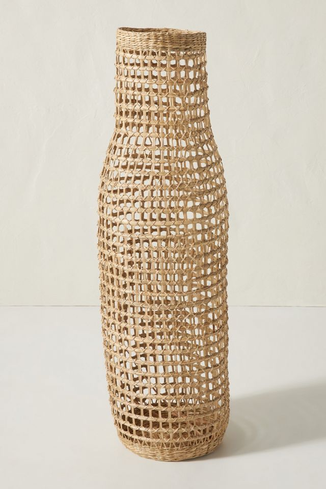 Woven Seagrass Floor Vase #1