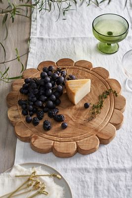 Scalloped Teak Serving Board